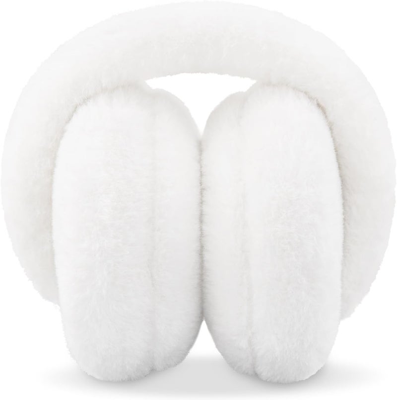 YATANAM Women Ear Muffs Winter Girls White Earmuffs Fuzzy Kids Black Ear Muff Cute Fluffy Ear Warmers Foldable Ear Covers Boy - Image 2